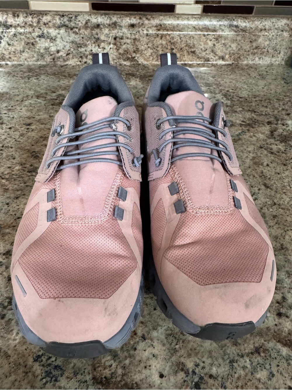 On Running Women’s Dusty Pink and Gray Trail Sneakers Waterproof